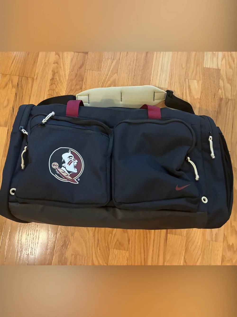 Nike Black FSU Duffel Bag with Garnet & Gold Accents